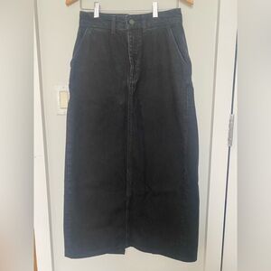 REFORMATION Floor Length Black Denim Skirt